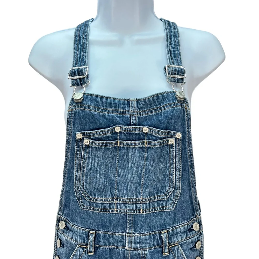 GAP Teen Size Large 100% Cotton Blue Denim Bib Overalls‎